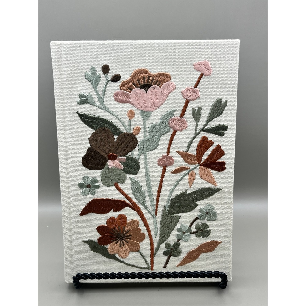 Embroider Floral‎ Canvas Hardcover Journal Lined Pages Cream Lady Jayne Notebook